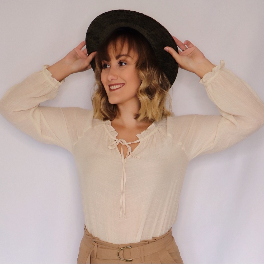 Ruffle Ivory Top